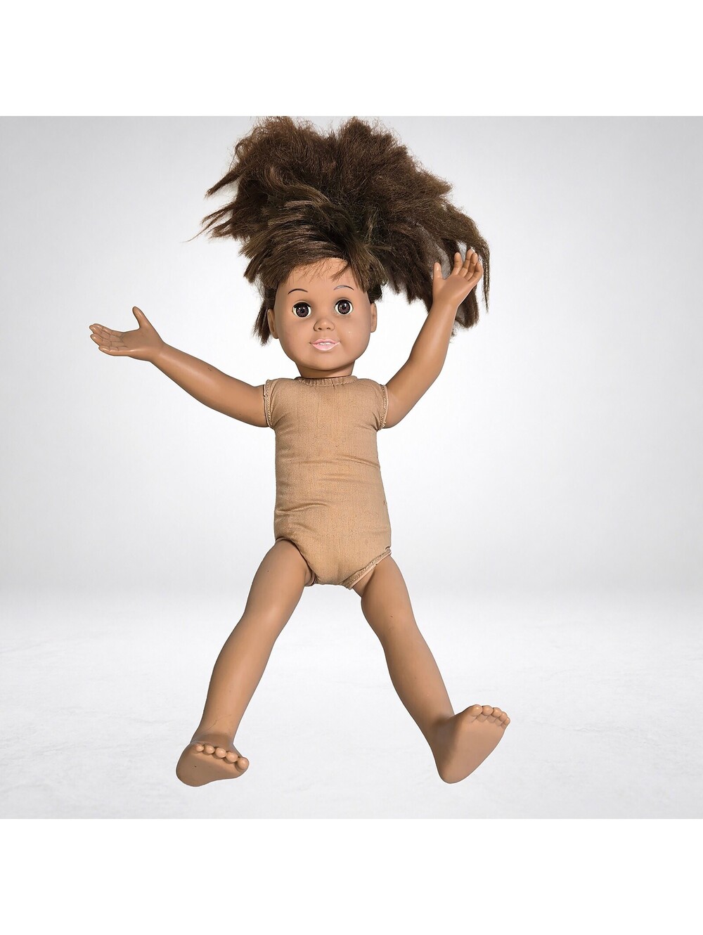 Vintage 18" Vinyl Play Doll FCM 1996 Brown Eyes Rooted Hair
